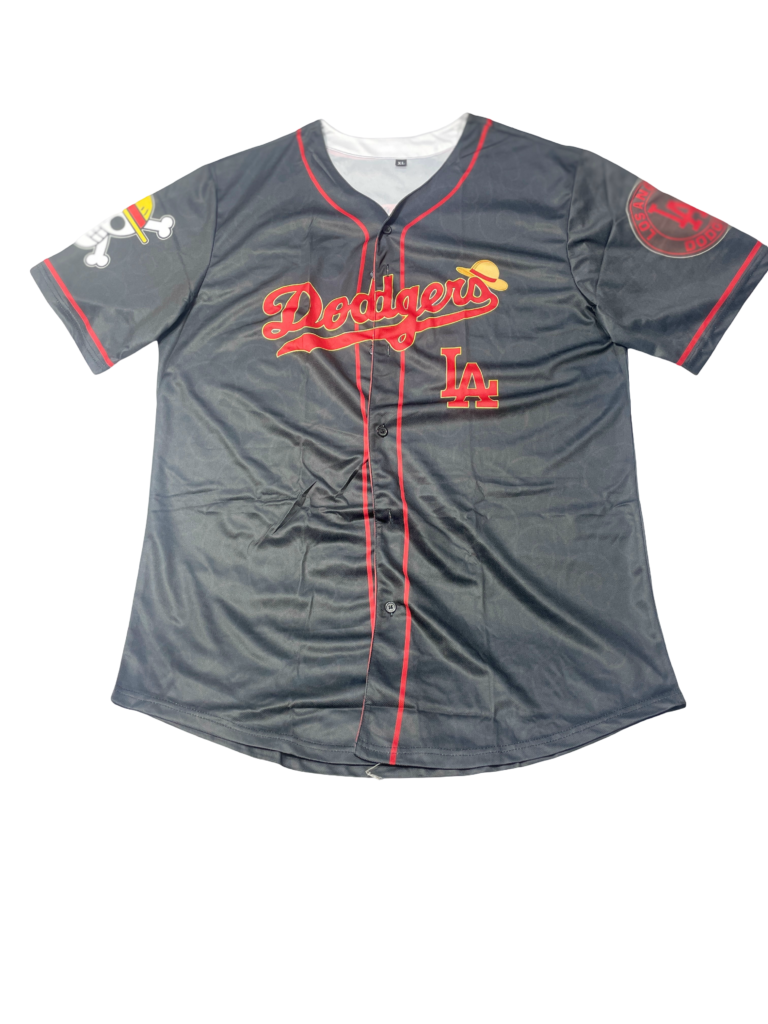 LA Dodgers x One Piece Pirate King Luffy Black Jersey