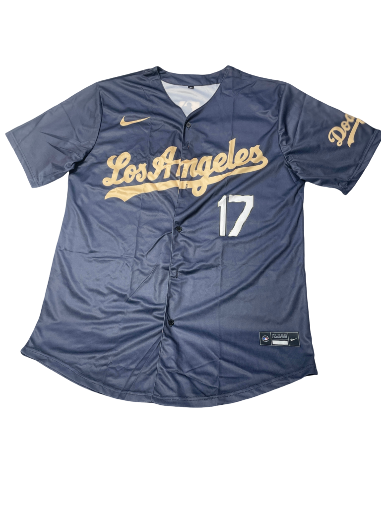 LA Dodgers Shohei Ohtani Navy Gold Jersey #17