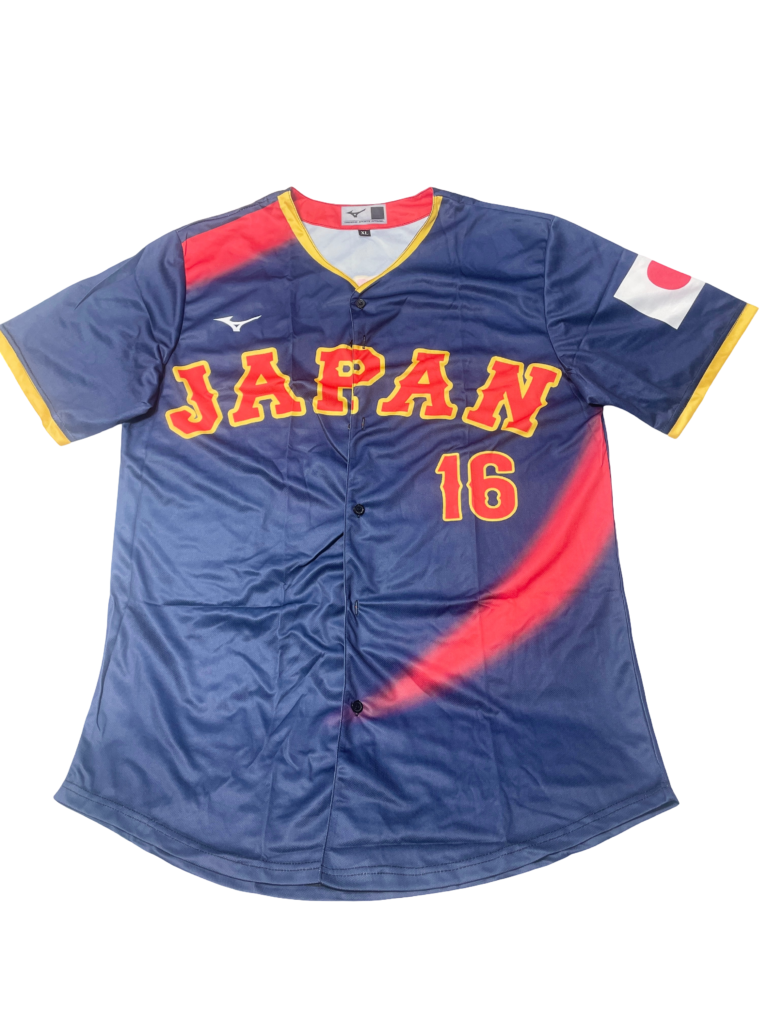 Japan National Team Shohei Ohtani Navy Streak Jersey #16 (Mizuno)