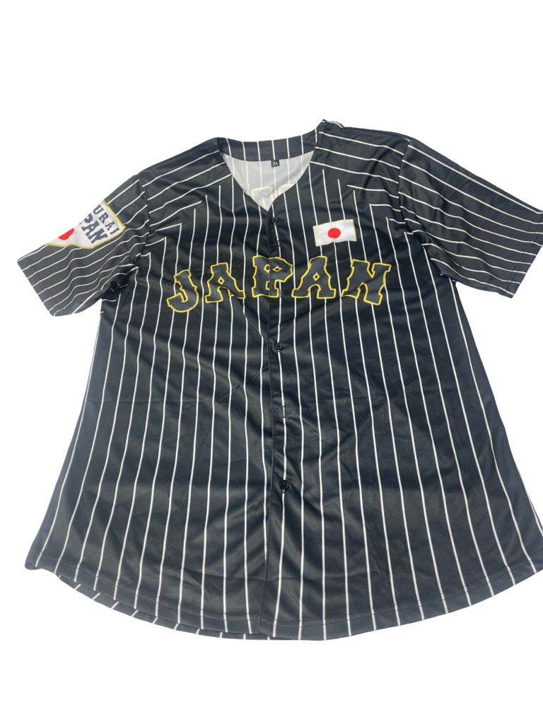 Japan National Team Shohei Ohtani Black Gold Pinstripe Jersey #16