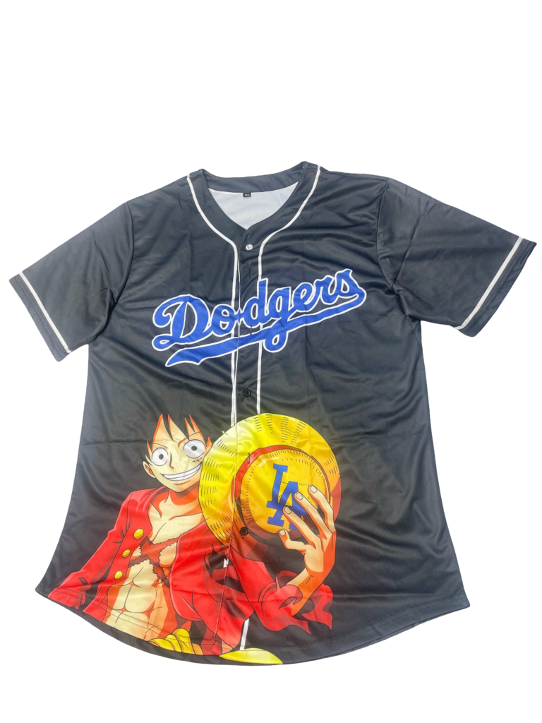 LA Dodgers x One Piece Straw Hat Crew Black Jersey