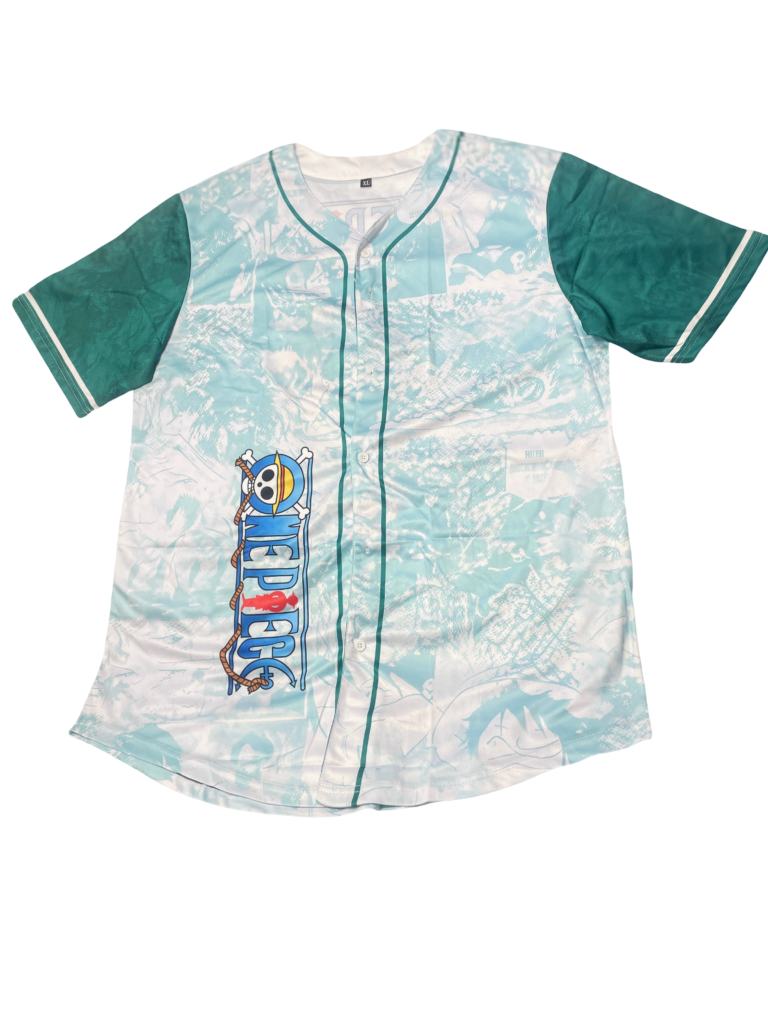 LA Dodgers x One Piece Young Luffy Teal Map Jersey